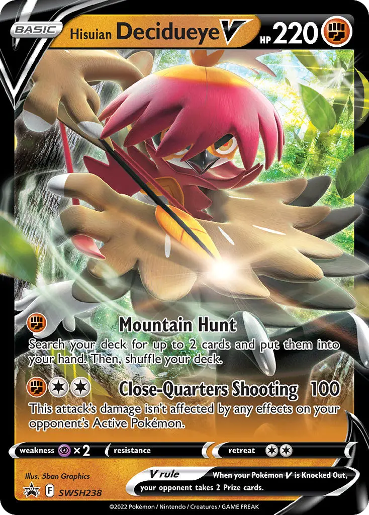 Hisuian Decidueye V (SWSH Black Star Promos) - Pokémon in TCG Land México