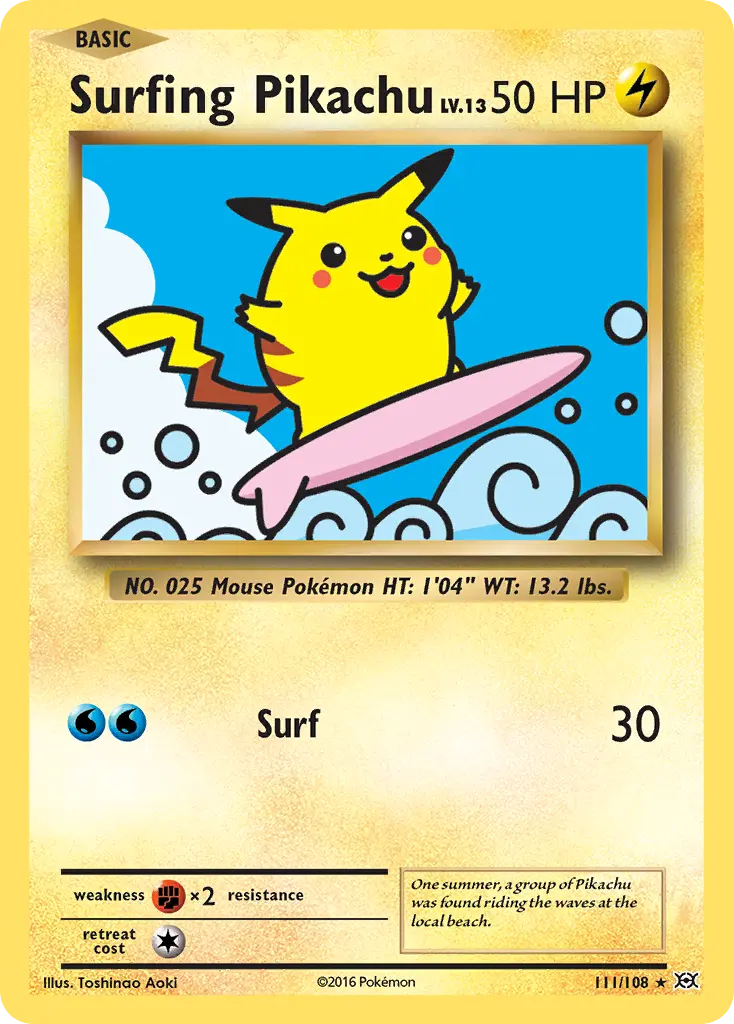 Surfing Pikachu (Evolutions) - Pokémon in TCG Land