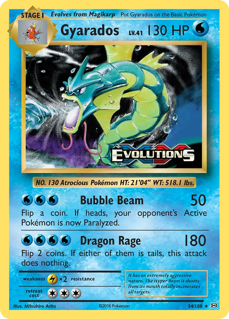 Gyarados (Evolutions) - Pokémon in TCG Land México